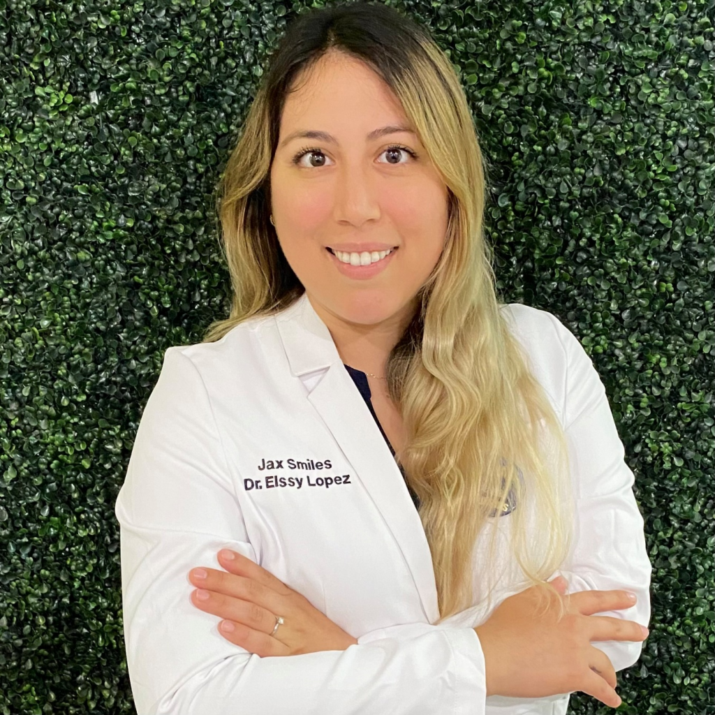 A professional female dentist.